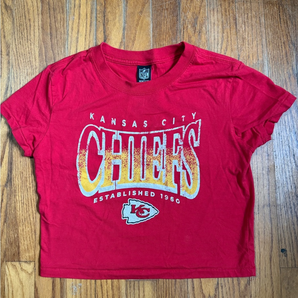 NFL  Red and Gold Kansas City Chiefs Cropped Tee